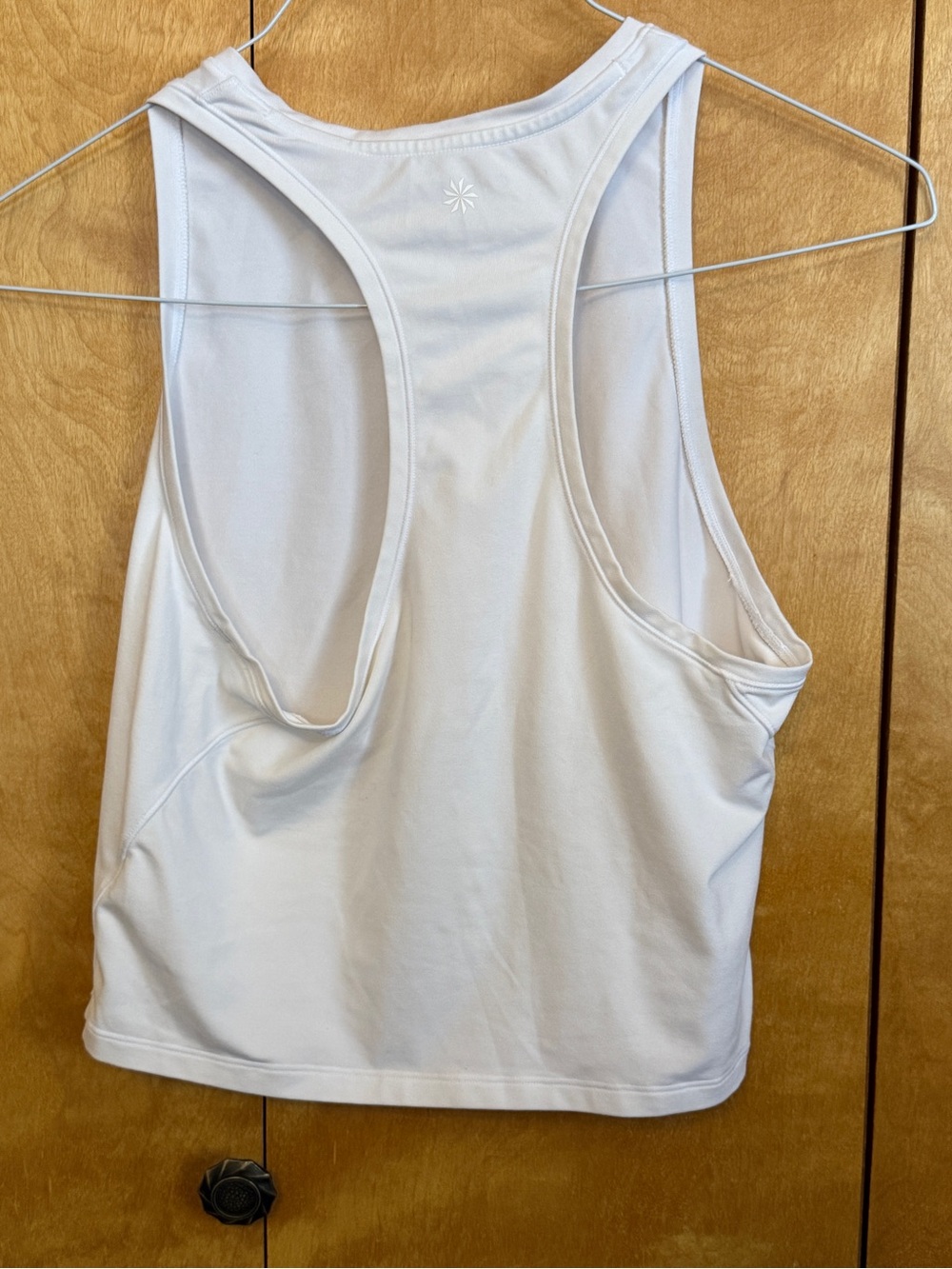 Athleta Cropped Razorback Tank Top  white size medium